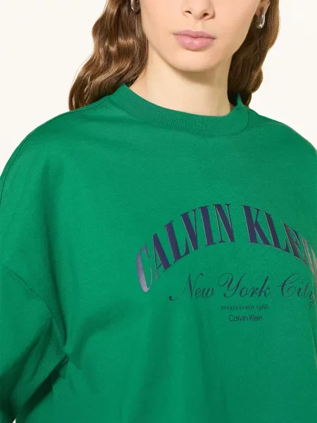 Calvin Klein Jeans Tričko zelená / tmavě modrá