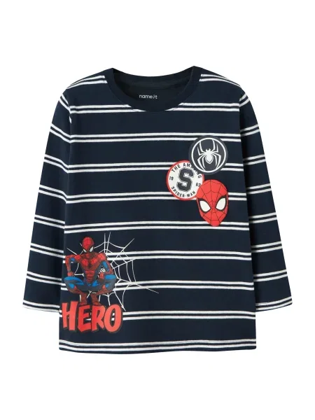 NAME IT Tričko NMMFreman Spider modrá / námornícka modrá / červená biela