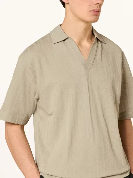 Koszulka polo o kroju relaxed fit z fakturowanym wzorem model DALIBO' Hugo zielona