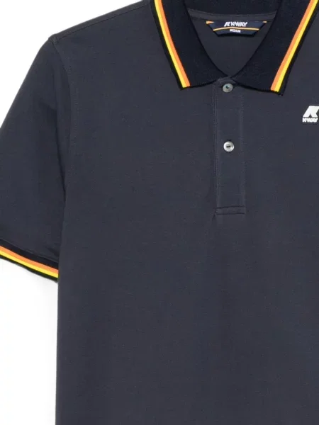 Tricou polo K-way cu autograf albastru
