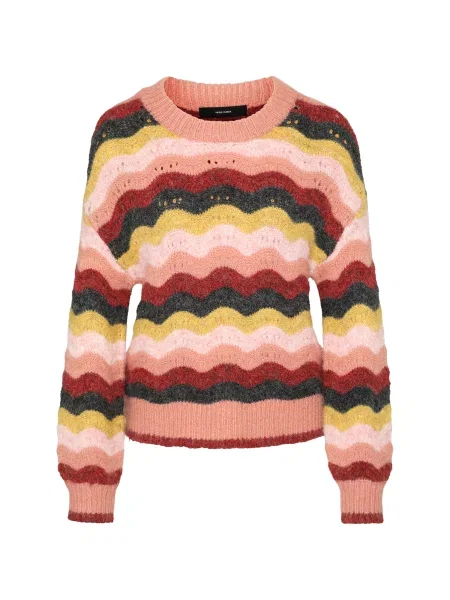 Vero Moda Petite Megztinis VMDOJA geltona / rožių / pastelinė rožinė / rūdžių raudona