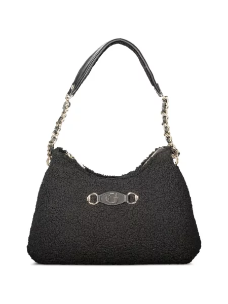 Kézitáska Guess autogrammal fekete