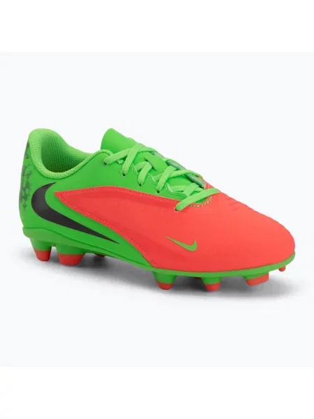Încălțăminte de fotbal pentru copii Nike Jr. Phantom 6 Club Erling Haaland MG hot punch/green strike/black negru