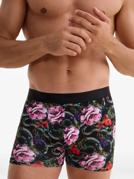 Boxeri Aubade cu model floral cu imagine negru