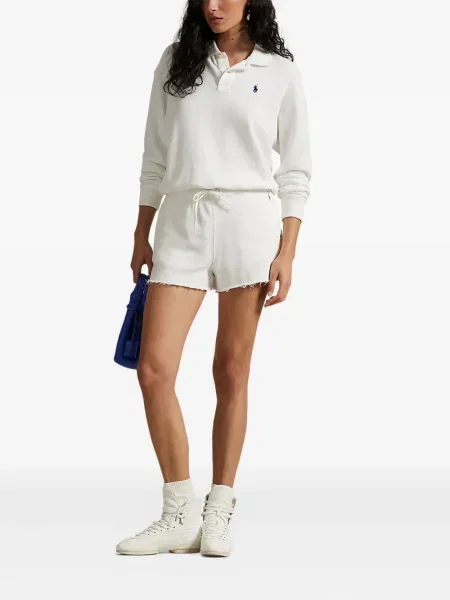 Tricou Polo Ralph Lauren cu broderie de costum cu dungi alb