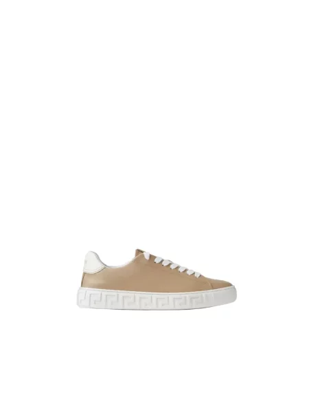 Sneakersy Versace skórzane beżowe