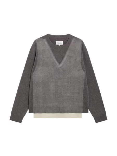 Sweter Maison Margiela wełniany szary