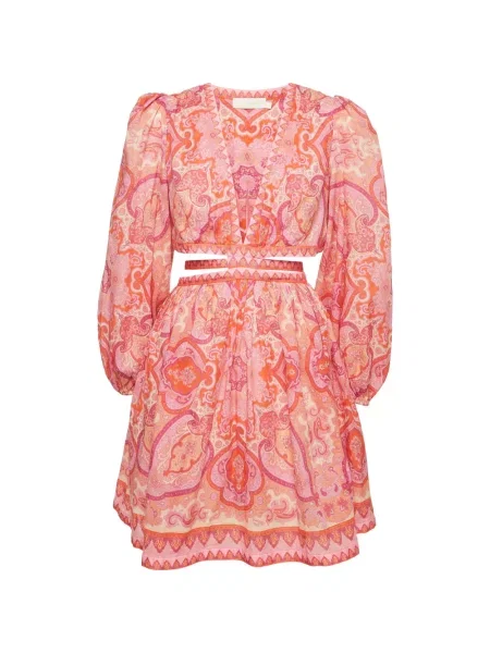 Rochie mini Zimmermann cu imagine cu model paisley roz