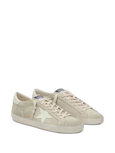 Sneakerși Golden Goose din piele de căprioară alb