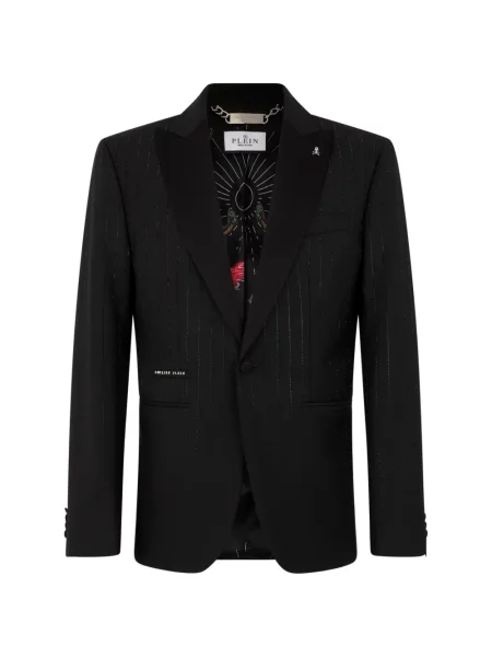 Sacou Philipp Plein cu strasuri negru