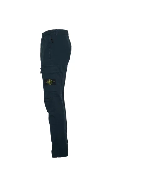 Spodnie Stone Island z twillu z kamieniami niebieskie