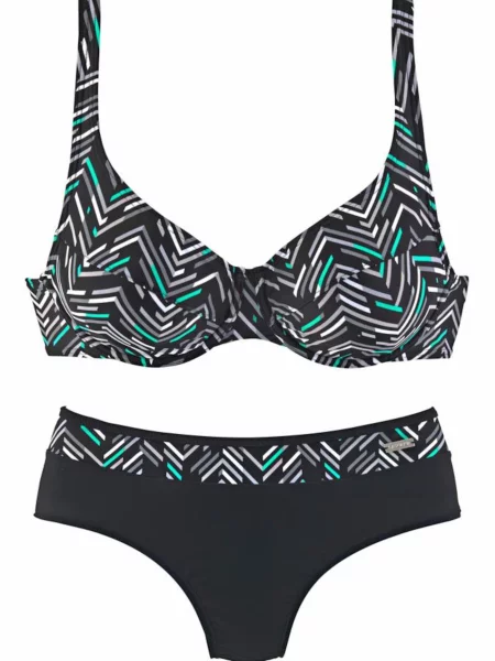 LASCANA Bikini črna bela
