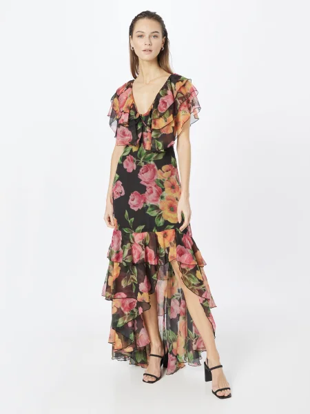 Nasty Gal Ruha aranysárga / zöld / rózsaszín / fekete