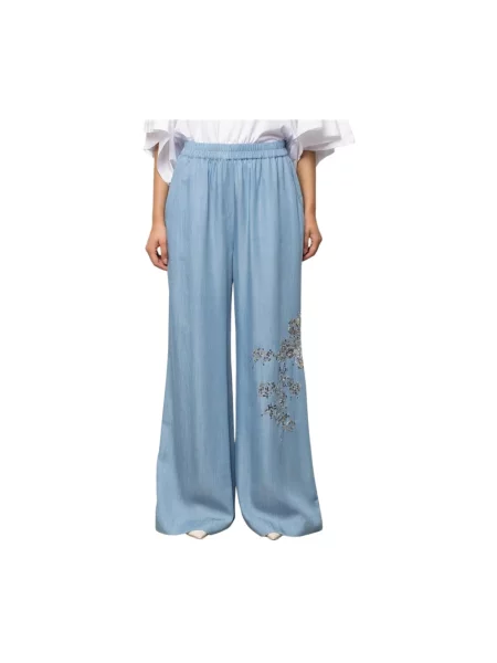 Spodnie Kaos z cekinami niebieskie