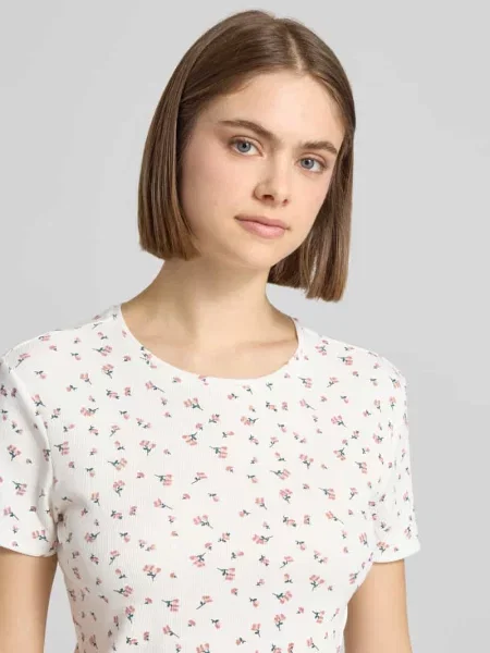 T-shirt o kroju regular fit z mieszanki bawełny model FENJA' Only biała