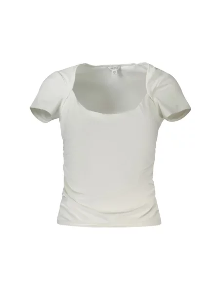 Krótka koszulka Guess z krótkim rękawem ze spandexu biała