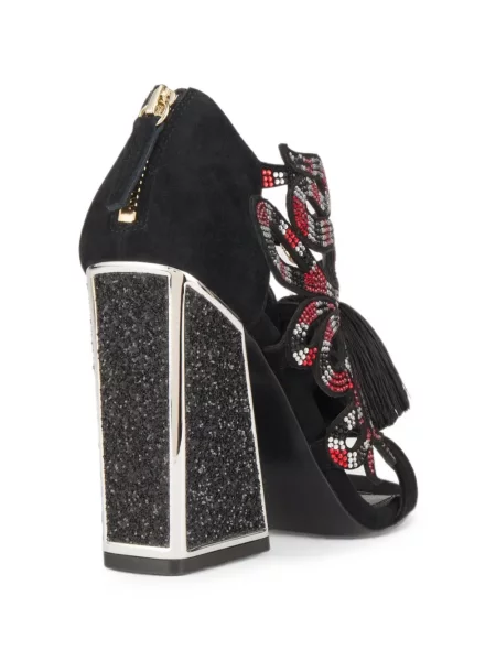 Sandale Kat Maconie cu model piele de șarpe negru