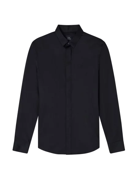 ARMANI EXCHANGE Πουκάμισο Camicia AX ARMANI EXCHANGE da Uomo μαύρο