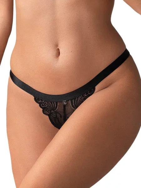 Эротические стринги с интимным вырезом чорні
