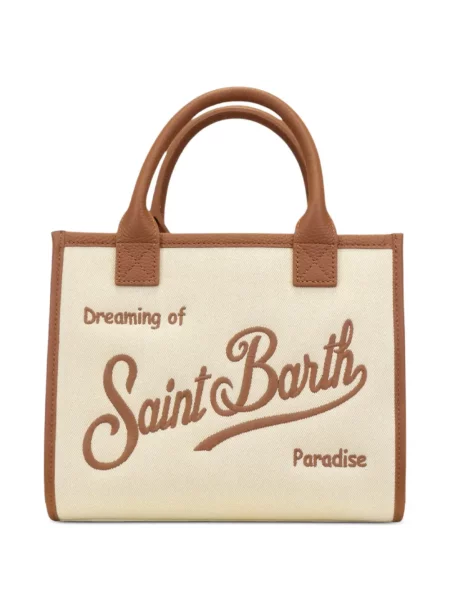 Geantă shopper Mc2 Saint Barth cu broderie din canvas