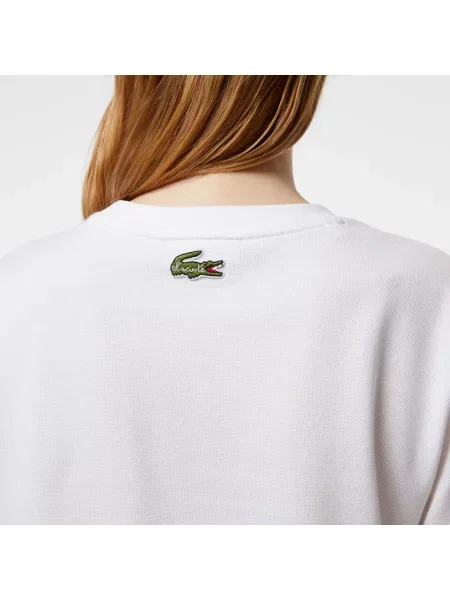 Lacoste T-Shirt Z Nadrukiem Piqué biała