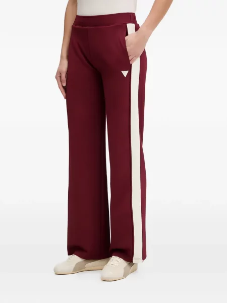 Pantaloni Guess cu dungi cu autograf roșu