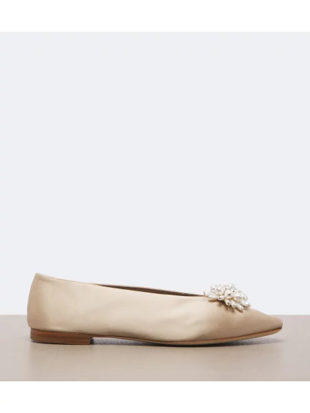 Balerini Jimmy Choo din satin bej