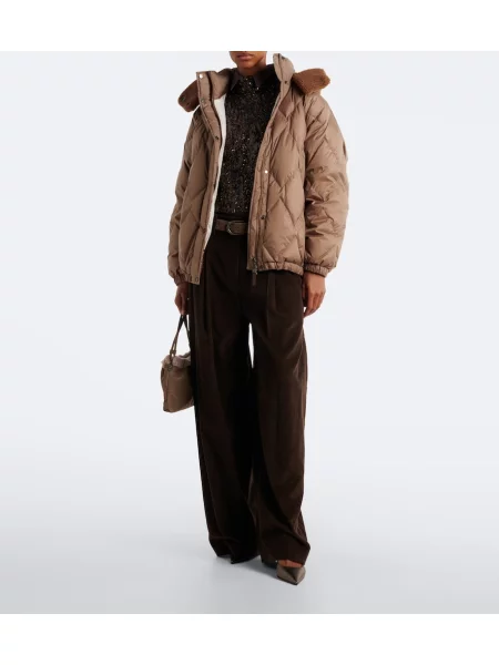 Pantaloni Brunello Cucinelli de catifea cord maro
