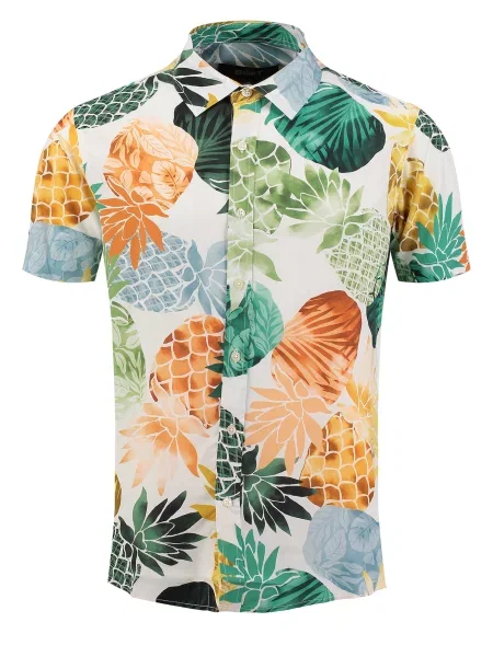 Key Largo Cămașă KLPINEAPPLE crem / închis / portocaliu verde