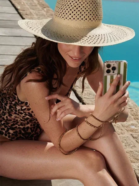LaCoqueFrançaise łańcuszek do telefonu Vanessa cm beżowy