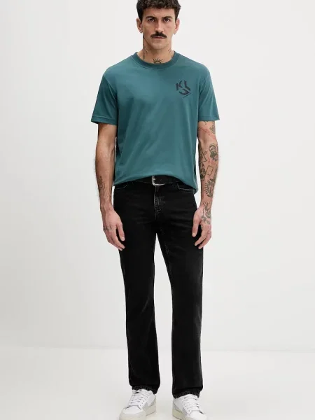 Karl Lagerfeld Jeans kratka majica z bombažem zelena
