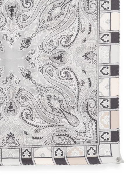 Fular Etro cu imagine cu model paisley gri