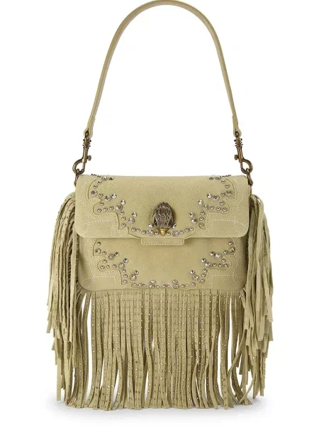 Kurt Geiger London geantă crossbody pentru femei din piele întoarsă OXFORD bej