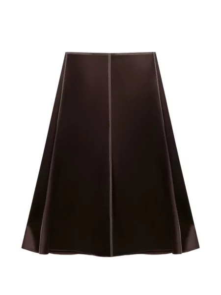 Fustă midi Marni din satin maro