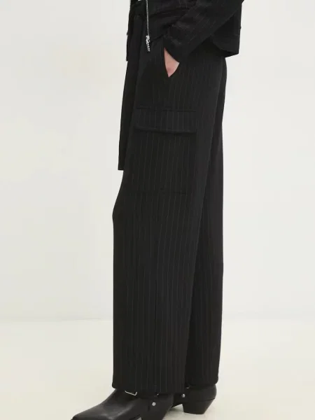 Dkny pantaloni femei lat high waist negru