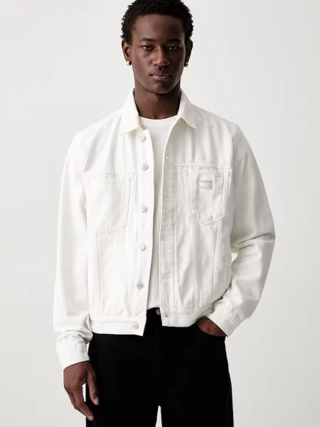Tommy Jeans geacă de blugi pentru bărbați din alb