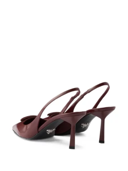 Pantofi cu toc Prada din piele slingback roșu
