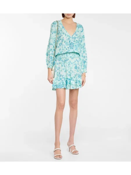 Rochie Poupette St Barth cu model floral albastru