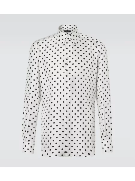 Svilena pikčasta srajca Dolce&gabbana bela