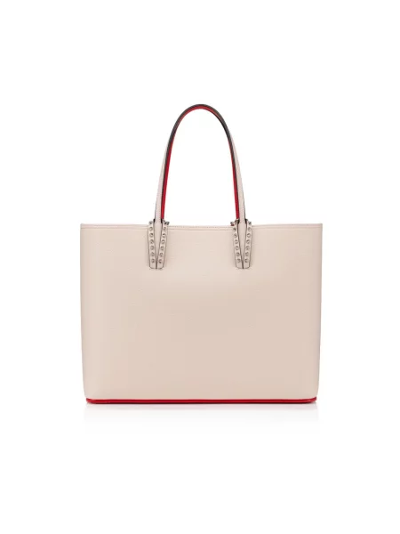 Shopperka Christian Louboutin skórzana beżowa