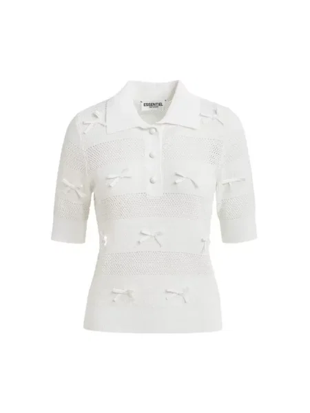 Dzianinowe polo Essentiel Antwerp białe