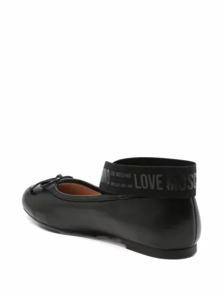Презрамки балеринки Love Moschino с панделка черно