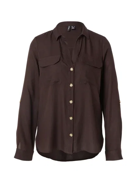 VERO MODA Bluză VMBUMPY ciocolatiu
