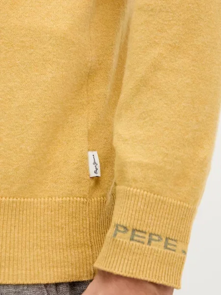 Шерстяной легкий свитер Pepe Jeans желтый
