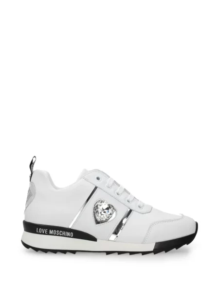 Fűzős csipkés sneaker Love Moschino fehér