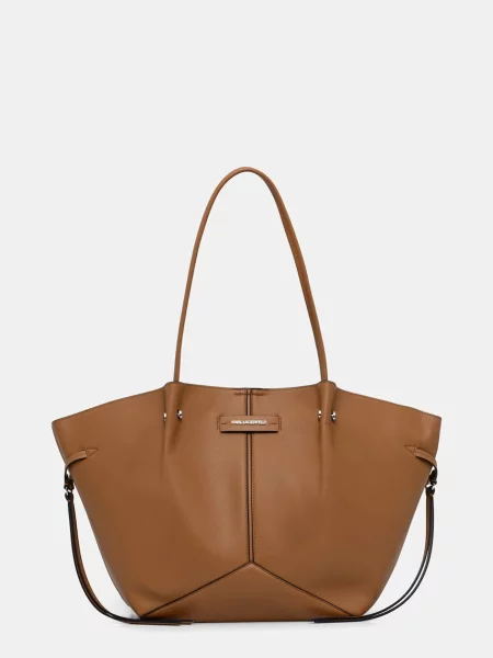 Karl Lagerfeld torebka tote z imitacji skóry brązowa