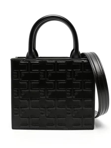 Geanta de piele Elisabetta Franchi din piele negru