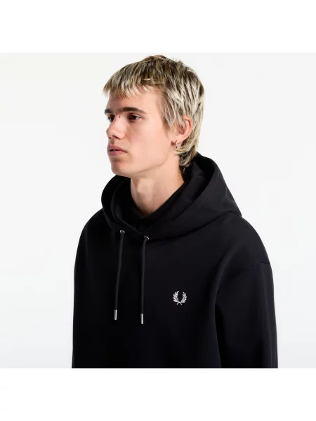 Hanorac cu glugă Fred Perry cu glugă negru