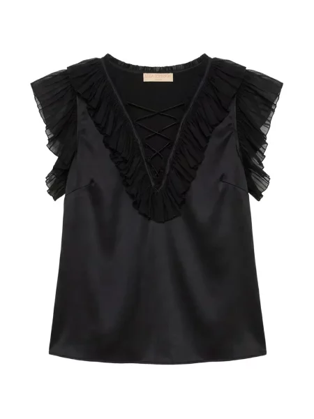 Top Ulla Johnson cu volane negru