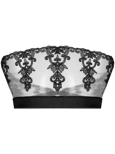 Haftowany biustonosz Fleur Of England koronkowy bez ramiączek czarny